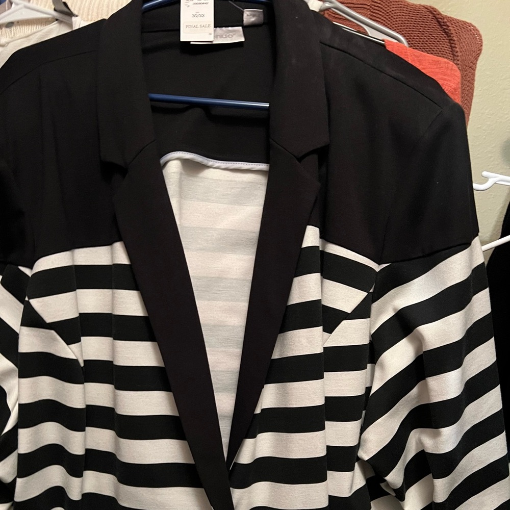 Black and wh striped blazer